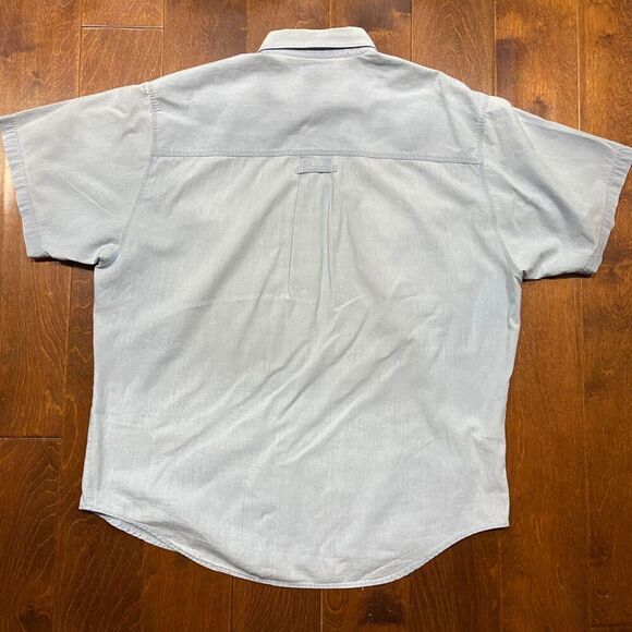 Dockers Vintage 90s Denim Cotton Blue Button Front Shirt Men's Size Large - Picture 5 of 8